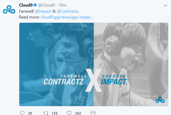 C9官宣：再见Impact和Contractz