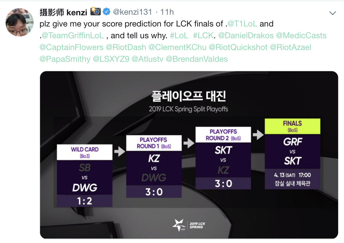 欧美解说预测LCK决赛：SKT与Griffin的支持率旗鼓相当