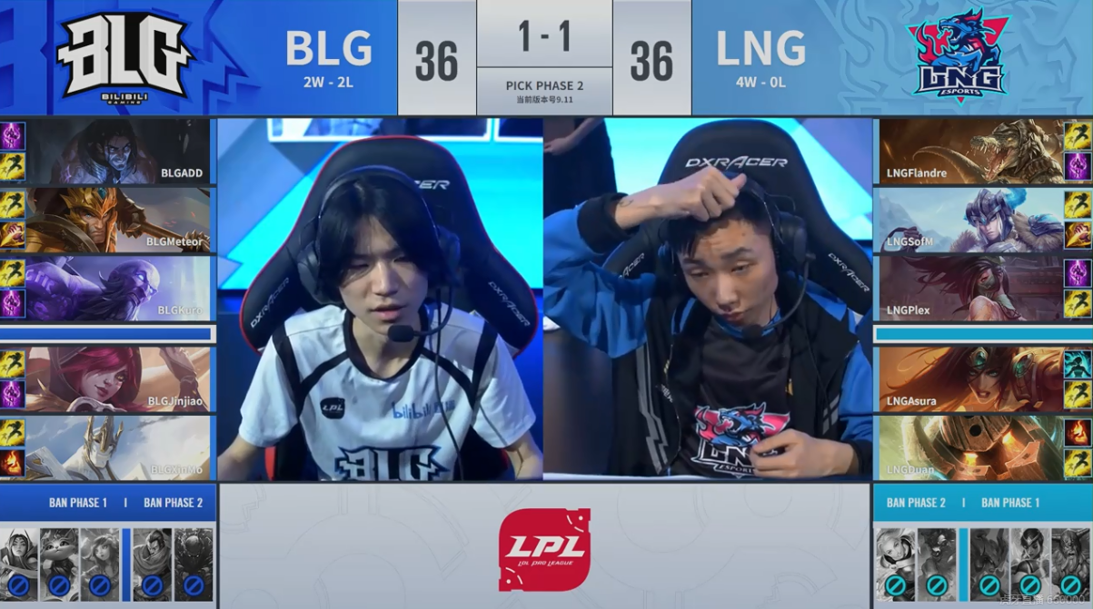 [战报] LNG赛季首败 BLG鏖战三局获胜