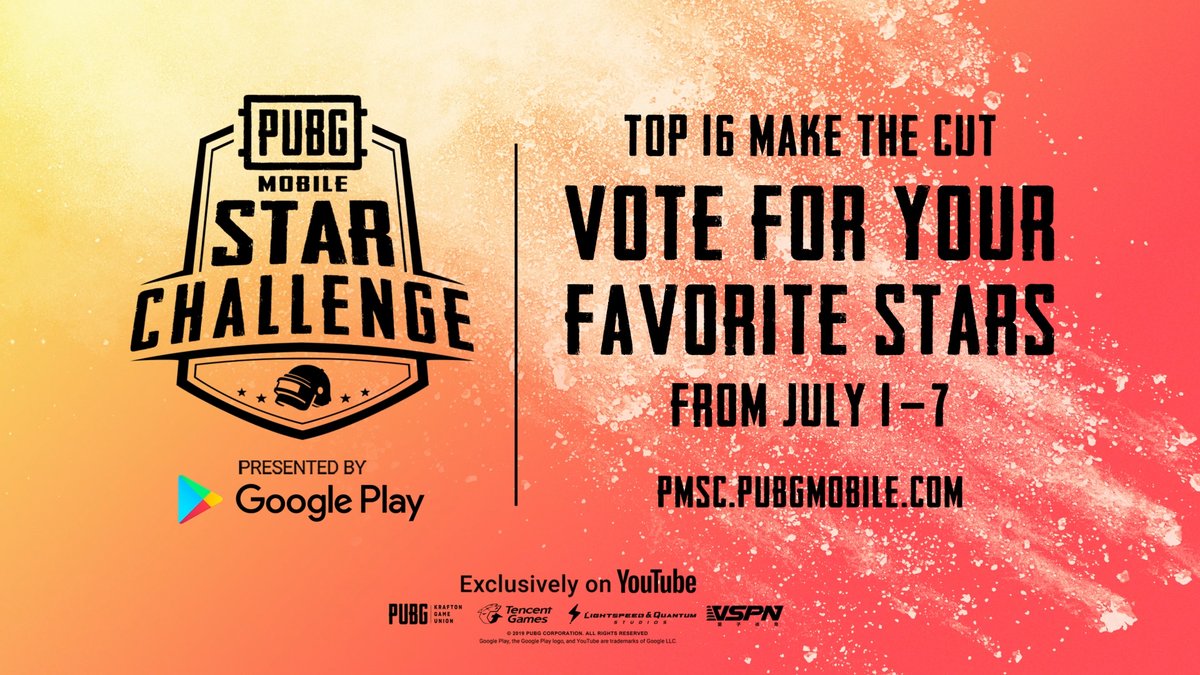 PUBG mobile全明星比赛PMSC开始投票