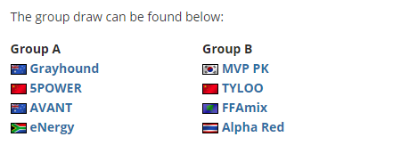 亚洲Minor分组赛程公布 Tyloo首战FFAmix