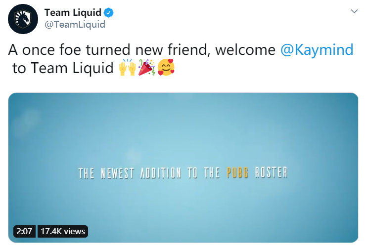 Kaymind加入Liquid战队！强强联合Liquid剑指2020