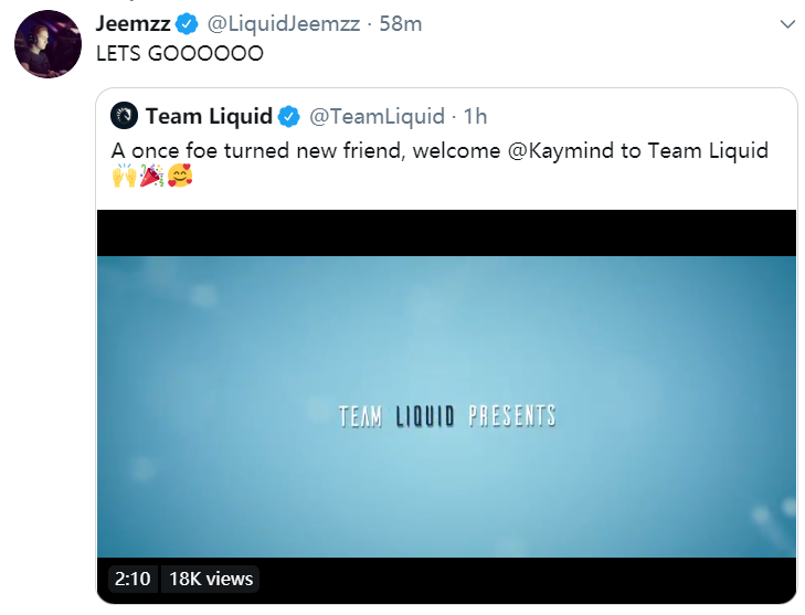 Kaymind加入Liquid战队！强强联合Liquid剑指2020