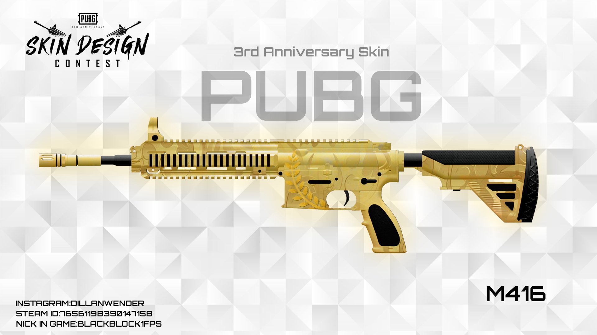 PUBG三周年皮肤大赛新作品鉴赏：手绘、龙纹M4+粉色主题套装