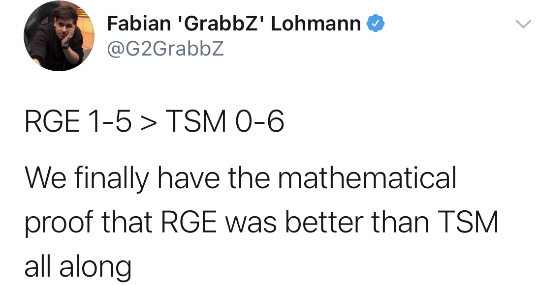 G2教练：这次用数学证明了RGE>TSM