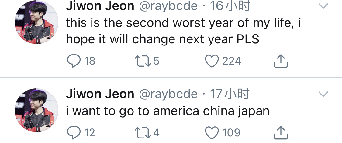 Ray更推求职：想去美国、中国、日本，希望明年可以变好