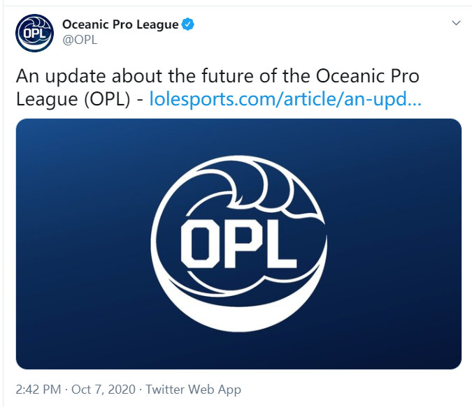 拳头将解散OPL（大洋洲赛区）联赛 大洋洲选手进入LCS不占用外援名额
