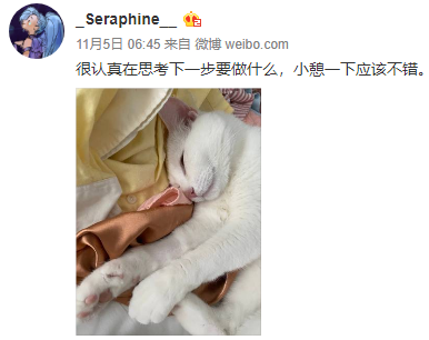 Seraphine更博：在考虑后面的计划，小憩一下也不错