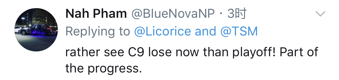 C9上单Licorice更新推特 浅谈本场失利