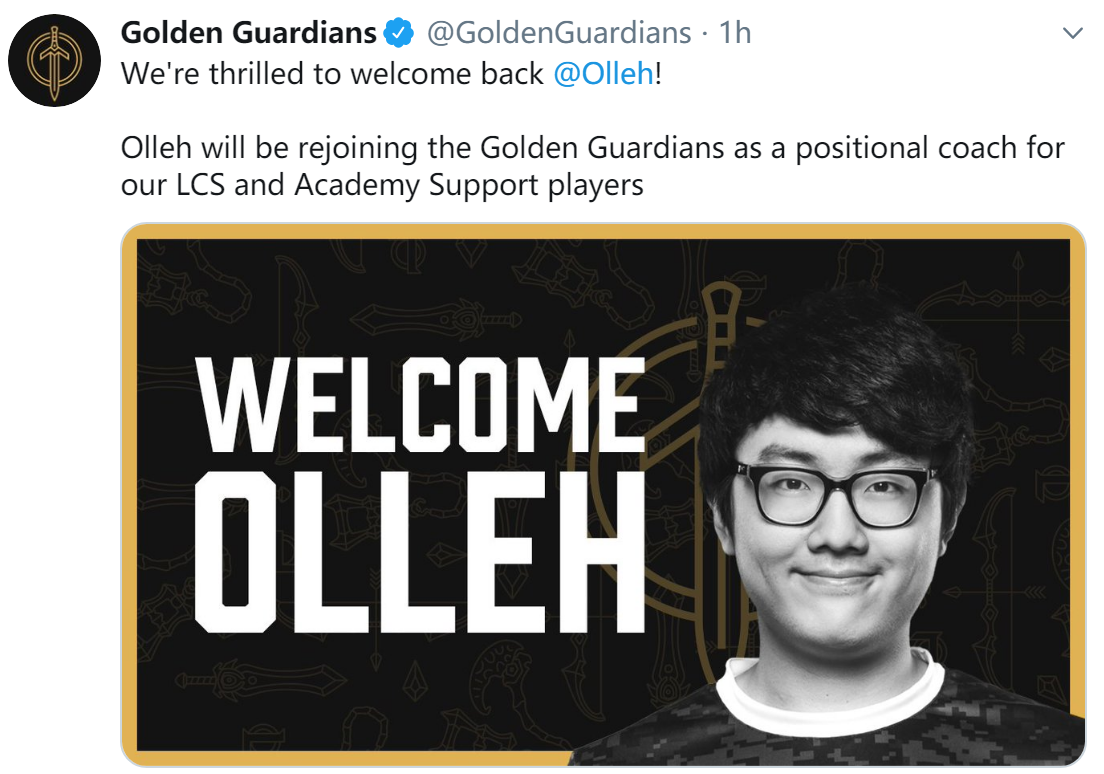 GGS官宣：Olleh加入队伍 担任教练
