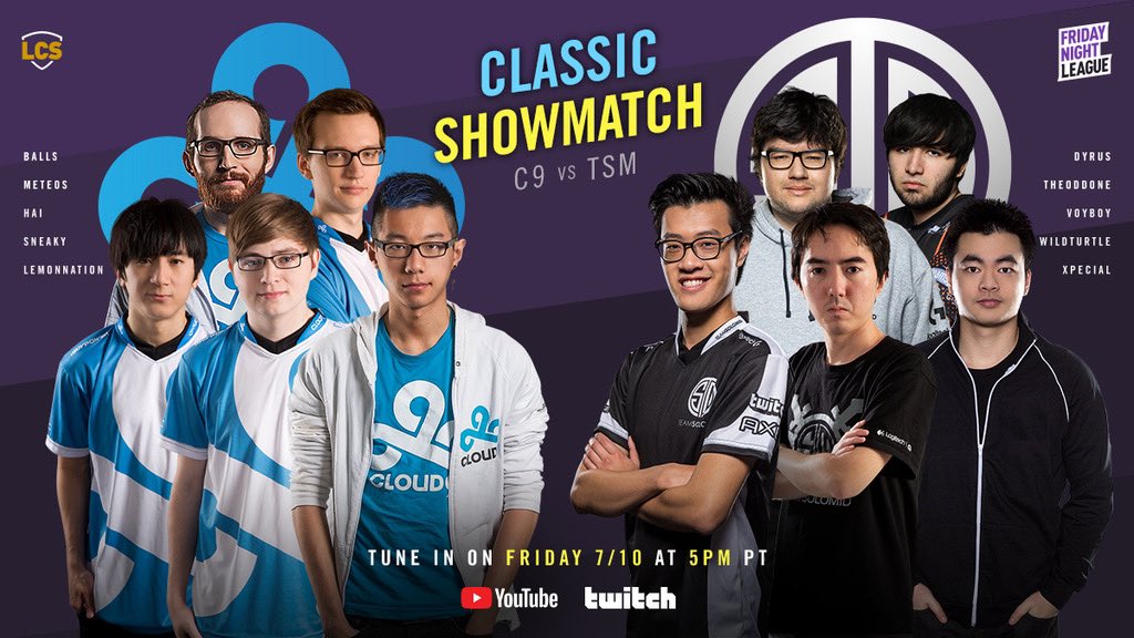 C9 vs TSM传奇表演赛：Sneaky重返赛场对决野龟哥