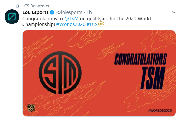 TSM 3：1淘汰C9 拿到北美最后一个世界赛名额