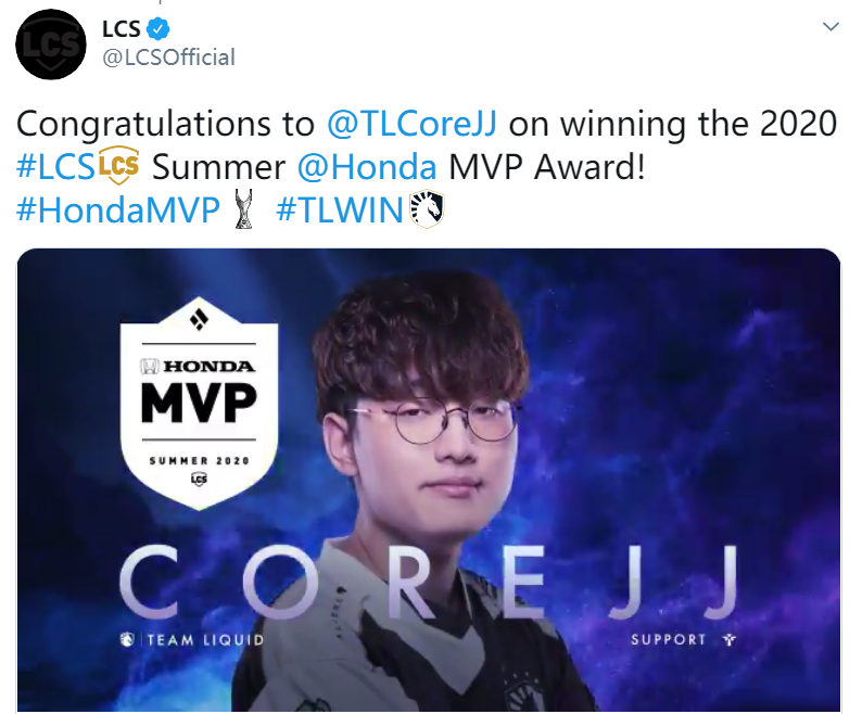 2020LCS夏季常规赛MVP：TL.CoreJJ