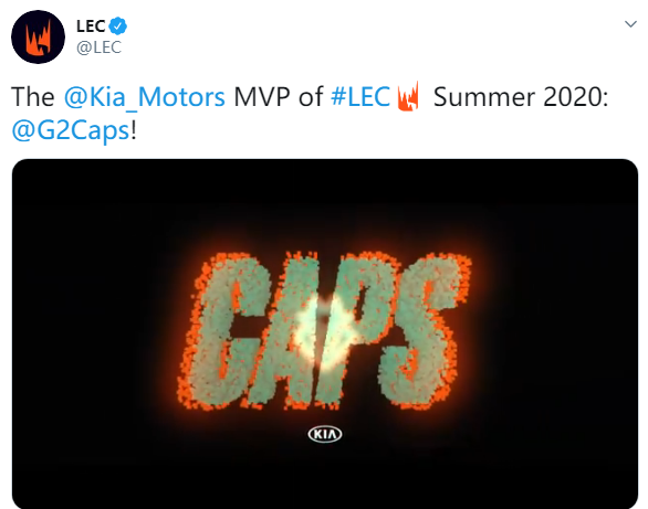 2020LEC夏季赛常规赛MVP：G2.Caps