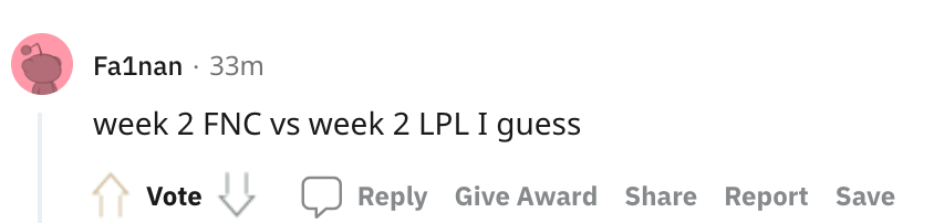 Reddit热议FNC击败RNG：LPL该改名LLL（输输输）