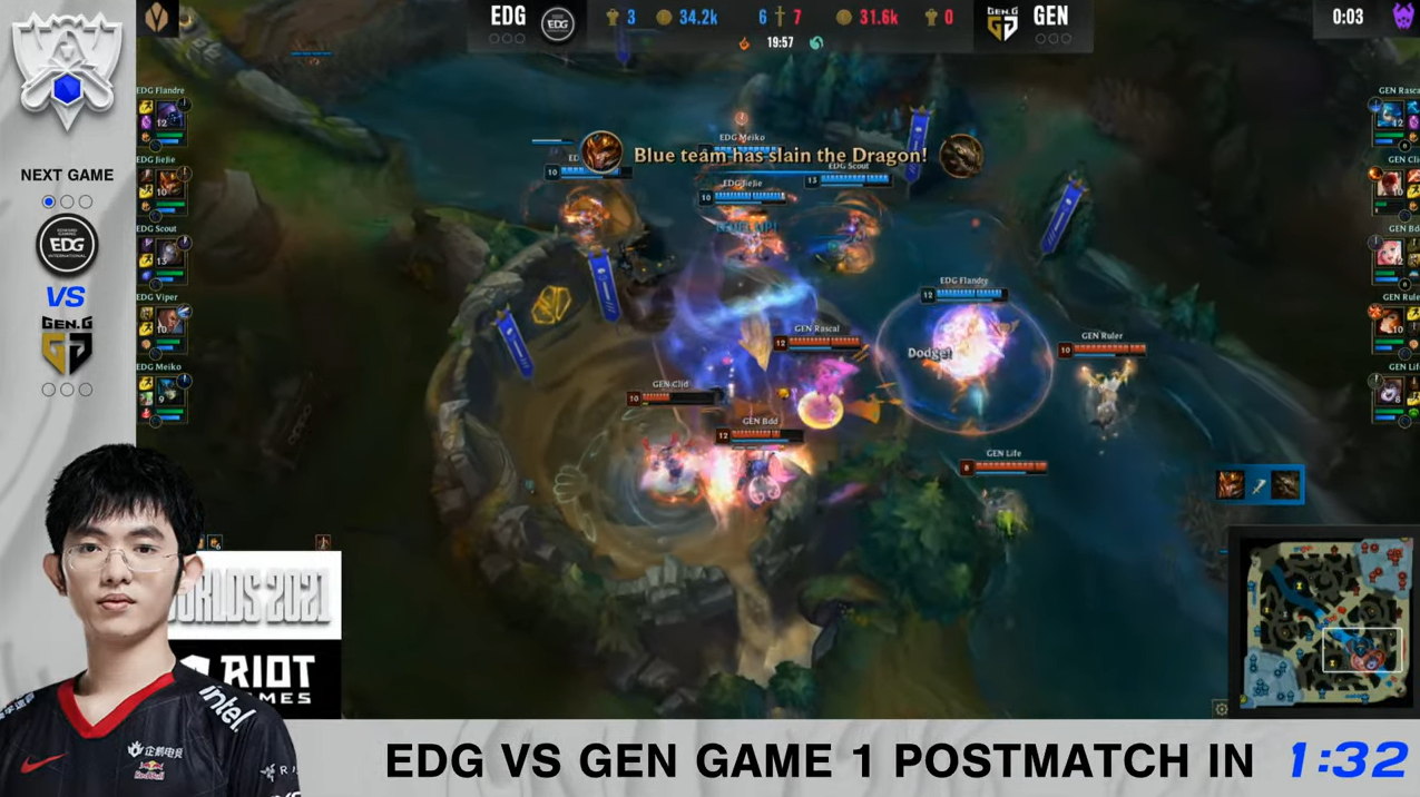 EDG 1-0 GEN 韩文流MVP Viper 英文流MVP圣枪哥