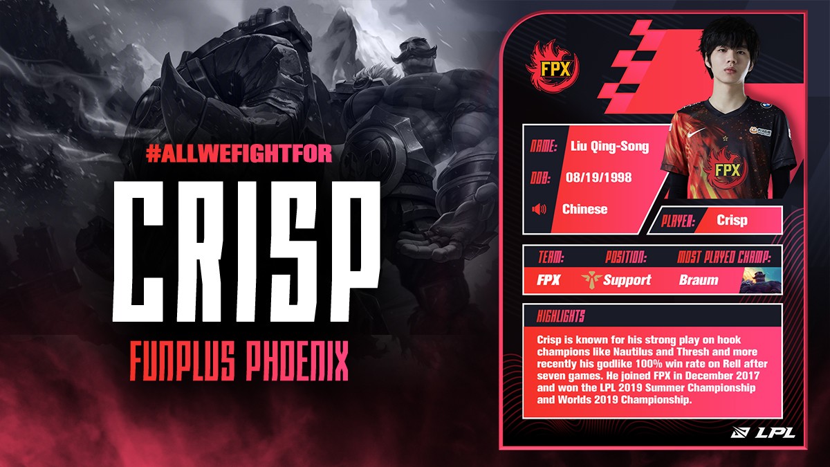 LPL官推：Crisp——世界上最好的芮尔使用者