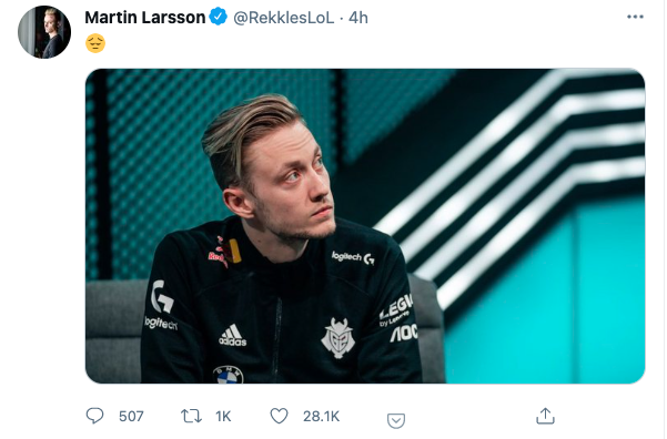 [赛后推特] Rekkles沮丧难耐 Jankos自责发挥差