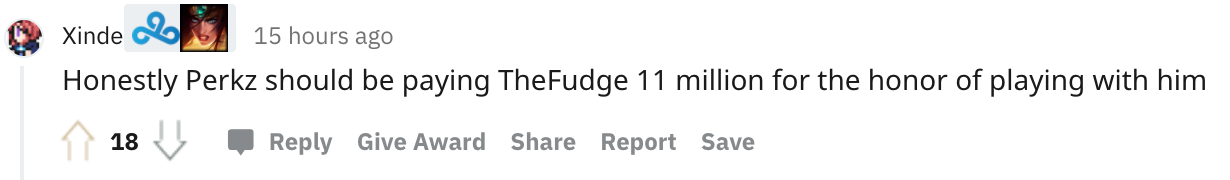 Reddit热议C9战胜RNG：阿P和Fudge一起打比赛是他的荣幸