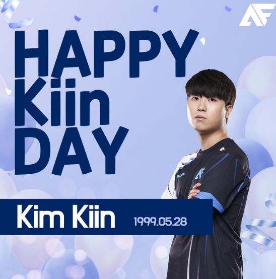 AF：今天是上单选手Kiin的生日