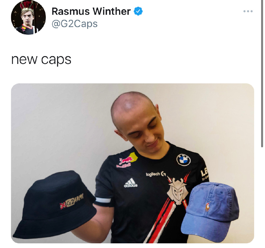 Caps更推晒出新发型：新的帽子
