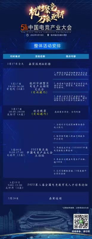 相约“亚运之城”2023第五届中国电竞产业大会3月18日杭州举办