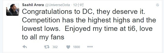 推特Dota Best Dota 国外选手纷纷送来祝贺