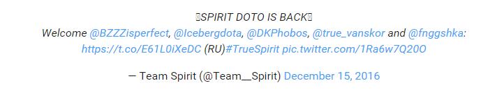 Spirit宣布他们回来了!DkPhobos fng组新名单