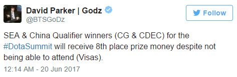 良心主办方 因签证GG的CDEC与CG获得TS7第八名奖金