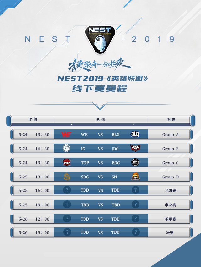 八强集结！NEST夏季总决赛赛程出炉