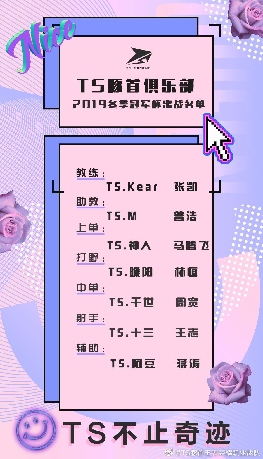 TS王者荣耀冬季冠军杯大名单