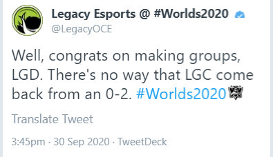 LGC官推：恭喜LGD晋级小组赛