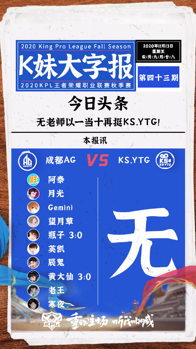 KPL解说预测：“无老师”强势坐镇，1v10支持RW侠和KS.YTG！