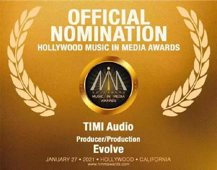 《Evolve》获好莱坞音乐传媒奖最佳制作人提名：连续11周占领榜单榜首