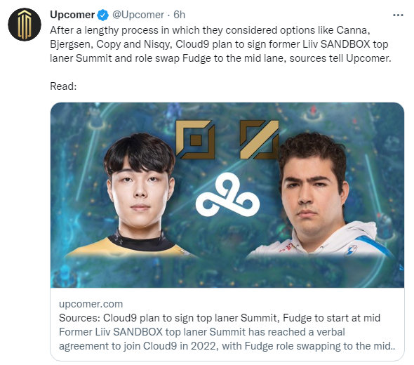 外媒爆料：C9签约Summit，曾考虑买下Canna