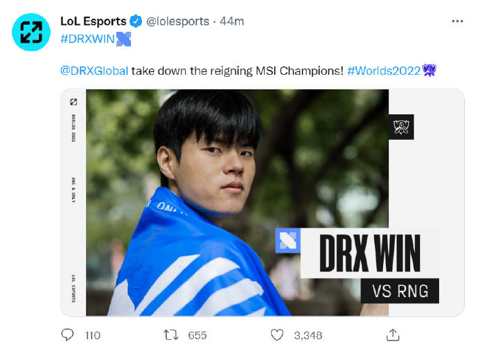 LOL官推更新：DRX拿下卫冕MSI冠军！