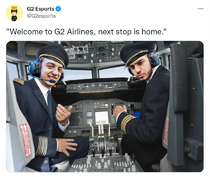 G2官推整活：“欢迎乘坐G2航空，下一站是家。”