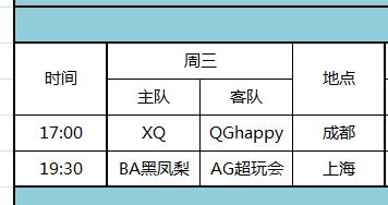 21号，XQ主场对阵QG，AG客场挑战BA