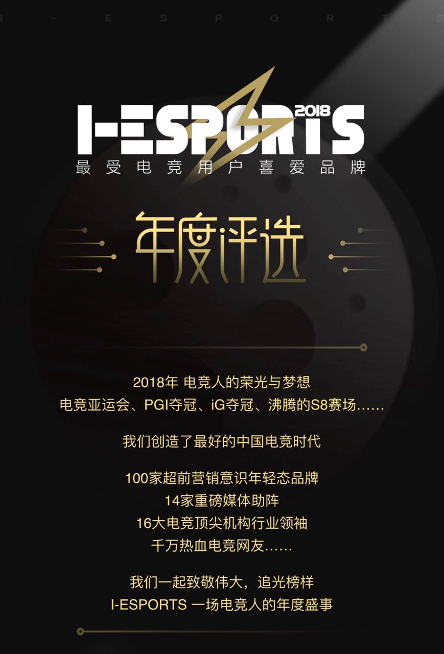 I-ESPORTS年度品牌颁奖盛典投票环节开启 为你心仪的选手投票吧！