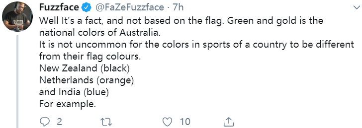 Fuzzface吐槽全明星赛队服：不应仅根据国旗配色设计