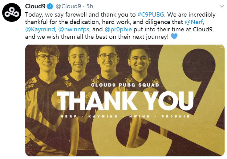 出人意料！C9解散其PUBG分部