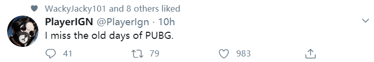 外网数据推主PlayerIGN：想念PUBG旧时光